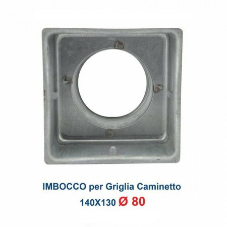 Imbocco per Griglia 14x13 diametro 60mm Raccordo Adattatore per Bocchetta Caminetto - dettaglio